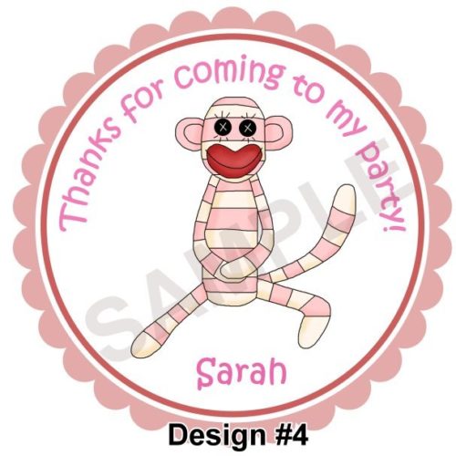 Sock Monkey 2 Personalized Stickers