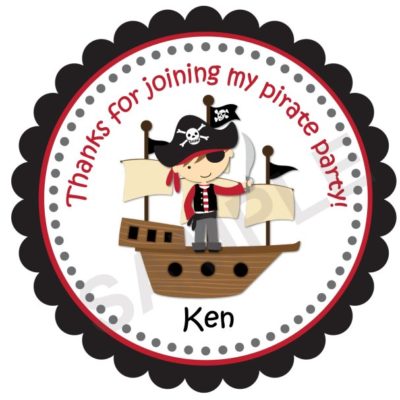 Pirate Party Personalized Stickers