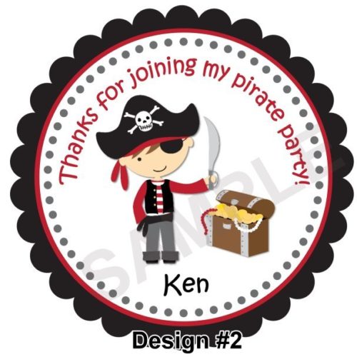 Pirate Party Personalized Stickers
