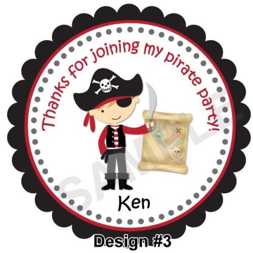 Pirate Party Personalized Stickers