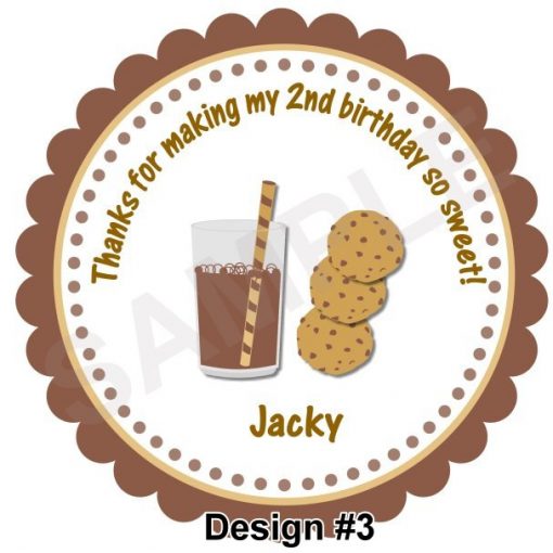 Yummy Milk and Cookies Personalized Stickers