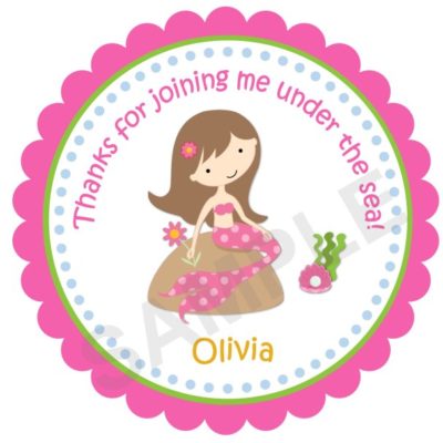 Sea Mermaid Personalized Stickers