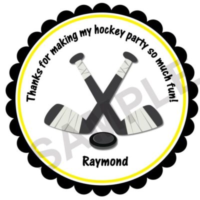 Hockey Party Personalized Stickers