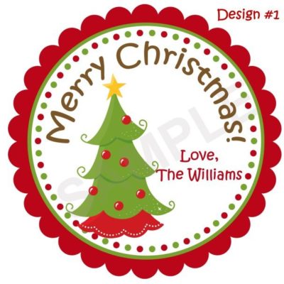 Christmas Tree Personalized Stickers