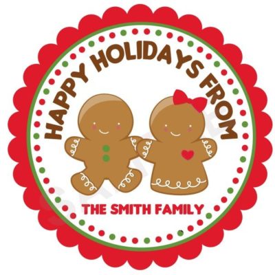 Gingerbread Cookie Personalized Stickers