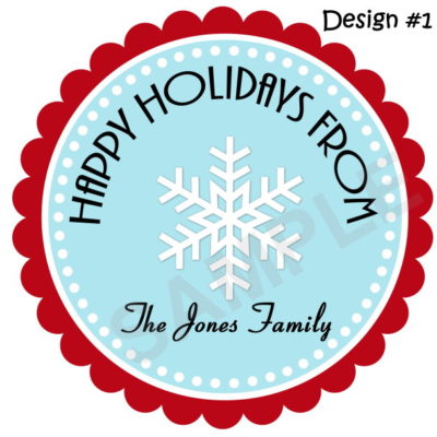 Holiday Snowflake Personalized Stickers