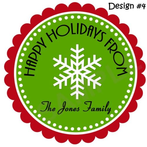Holiday Snowflake Personalized Stickers
