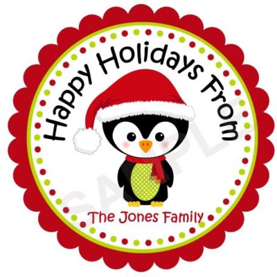 Cute Penguin Personalized Stickers
