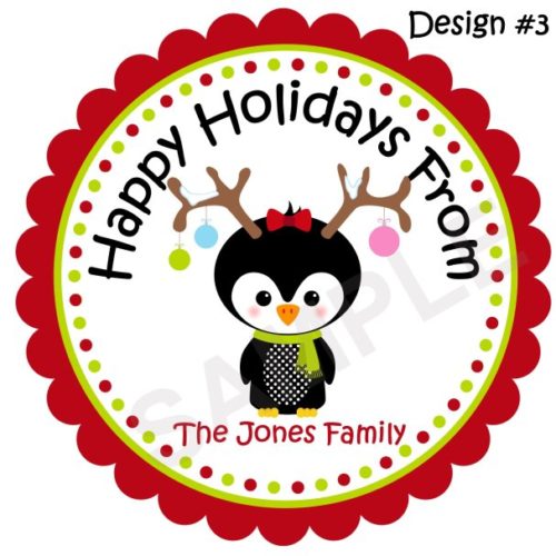 Cute Penguin Personalized Stickers