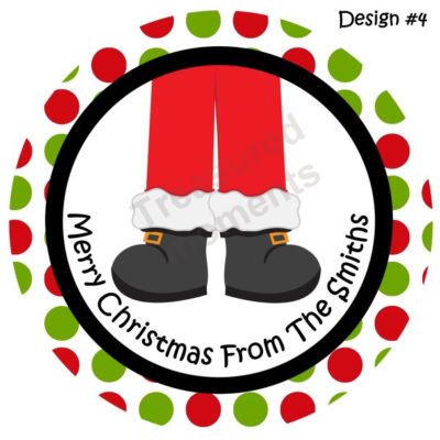 Santa Feet Personalized Stickers