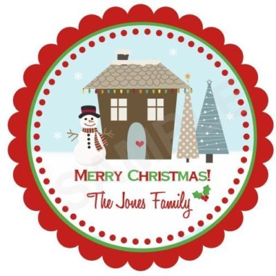 Christmas House Personalized Stickers