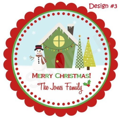 Christmas House Personalized Stickers
