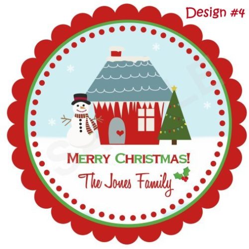Christmas House Personalized Stickers