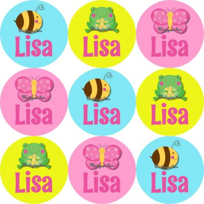 Beauitful Nature Round Name Label Stickers