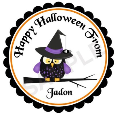 Halloween Owl Personalized Stickers
