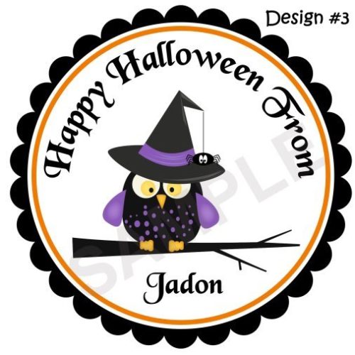 Halloween Owl Personalized Stickers