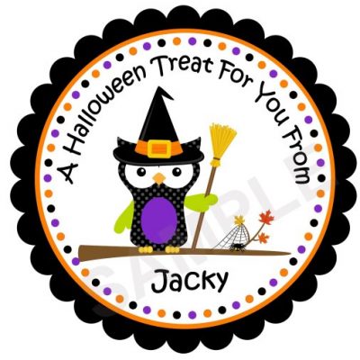 Halloween Owl 2 Personalized Stickers