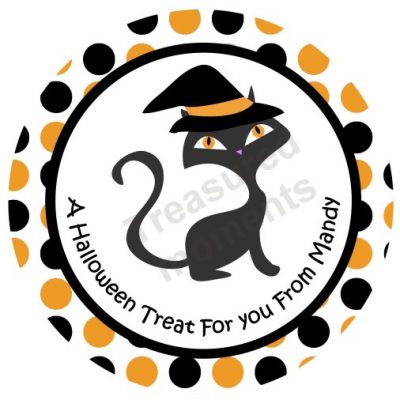 Halloween Cat Personalized Stickers