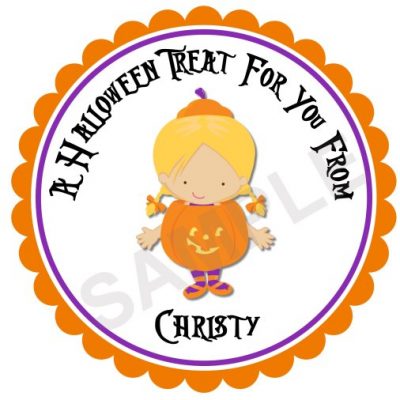 Little Pumpkin Girl Personalized Stickers