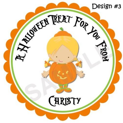 Little Pumpkin Girl Personalized Stickers
