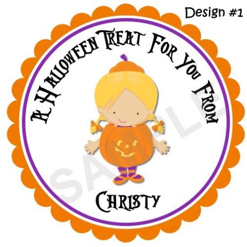 Little Pumpkin Girl Personalized Stickers