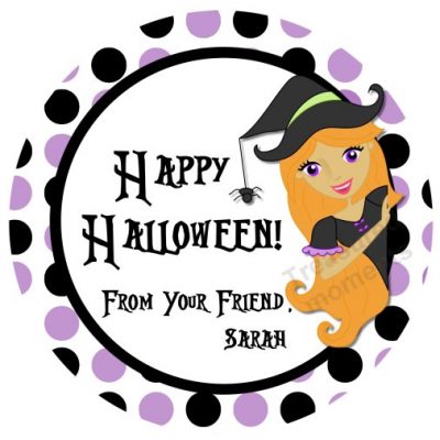 Happy Halloween Witch Personalized Stickers